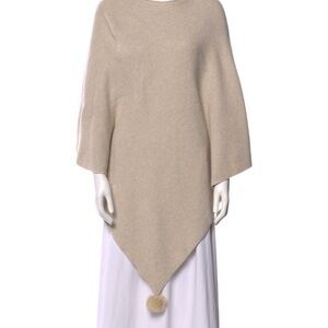 Neiman Marcus Cream Poncho Sweater